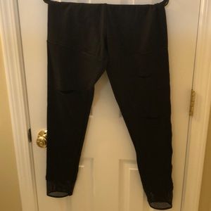 Black mesh yoga pants